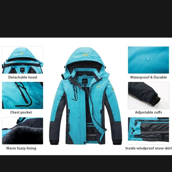 🎉ON SALE🎉⚡️Wantdo Womens Waterproof Winter Warm Coat/ Hood Rain Coat Fleeced⚡️ - Picture 6 of 6